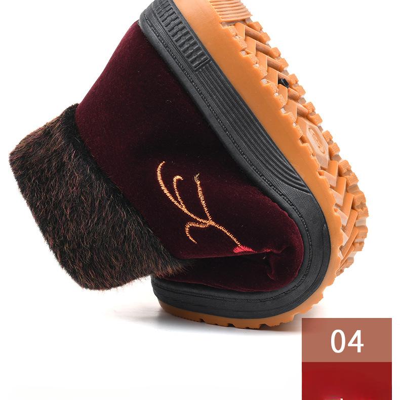 Женская обувь Зимняя обувь для пожилых Хлопковая обувь Женская Бархатная Теплая Обувь для пожилых Мягкая подошва Бабушкина Хлопковая обувь