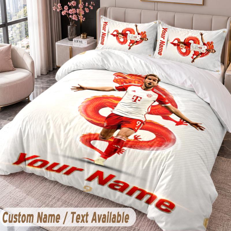 Harry Kane Printed Bedding Set Custom Name Text 1 Duvet Cover 2 Pillowcases For Bedroom