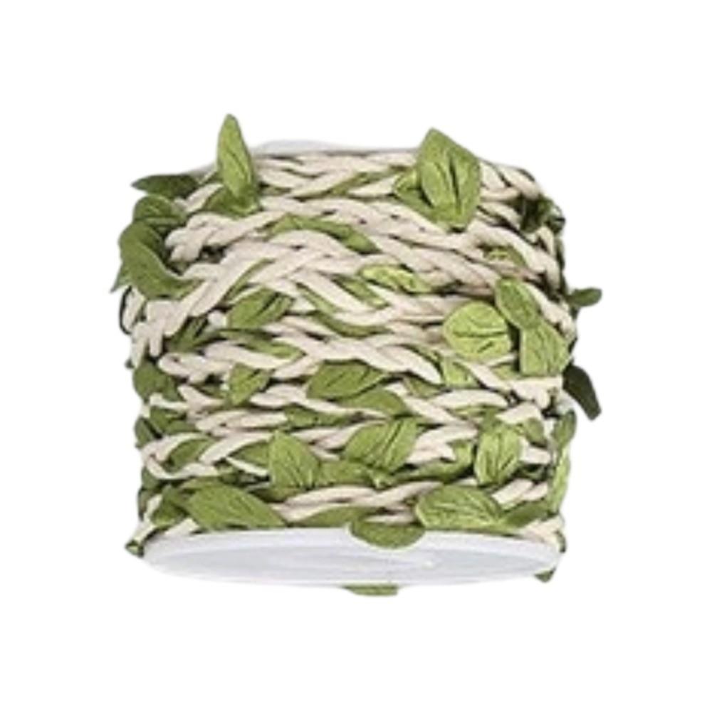 10M/Roll Boho Style Burlap Leaf Ribbon Natural Jute Rope Vine Simulation Vine Gift Decoration