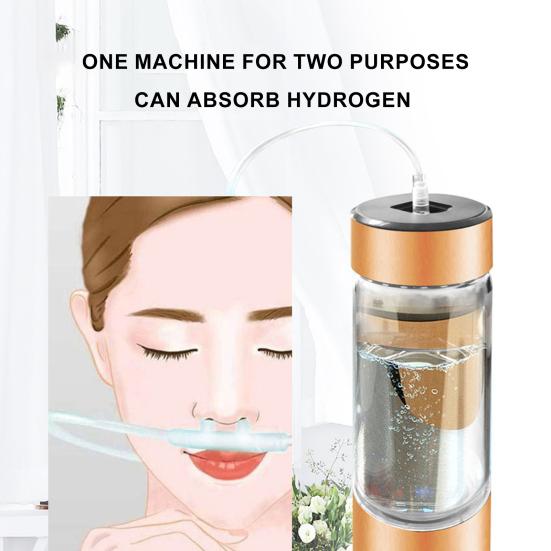 Portable Hydrogen Rich Water Cup Leak-proof Transparent Glass Water Bottle Hydrogen & Oxygen Separation Smart Water Kettle for Outdoor Travel