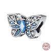 Fashion 925 Copper Fantasy Colorful Butterfly Series Pendent Beads Charms Fit 4MM Hole Diameter Bracelet Zircon Diy Making