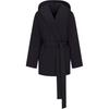 SKIMS Woven Nylon Wrap Coat Obsidian/Obsidian Women Outerwear Black LSLSL10423W-OBD
