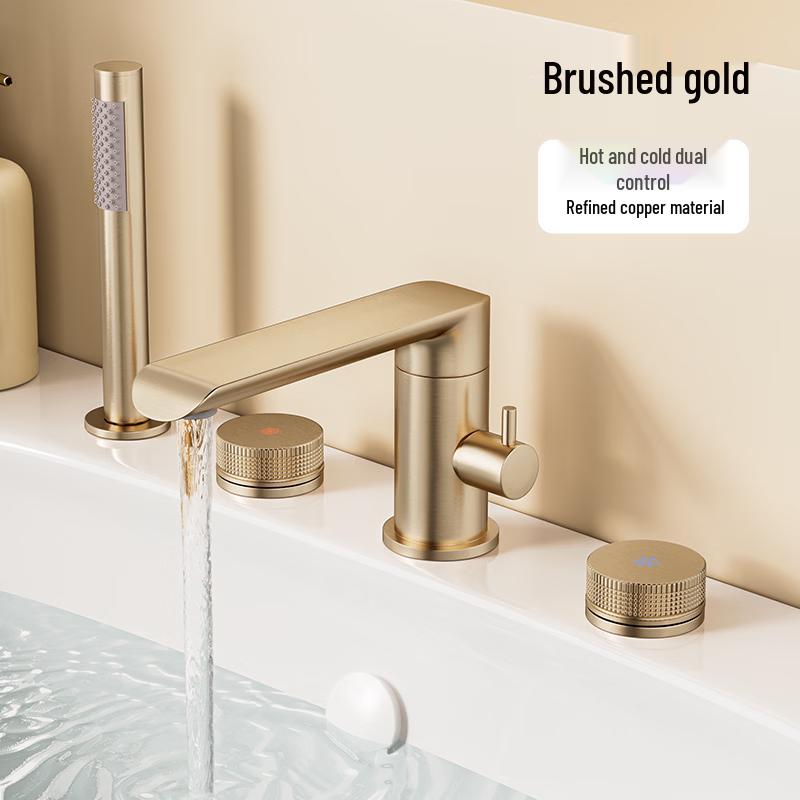 TLXT Deck-Mounted Bathtub Faucet with Dual Outlet