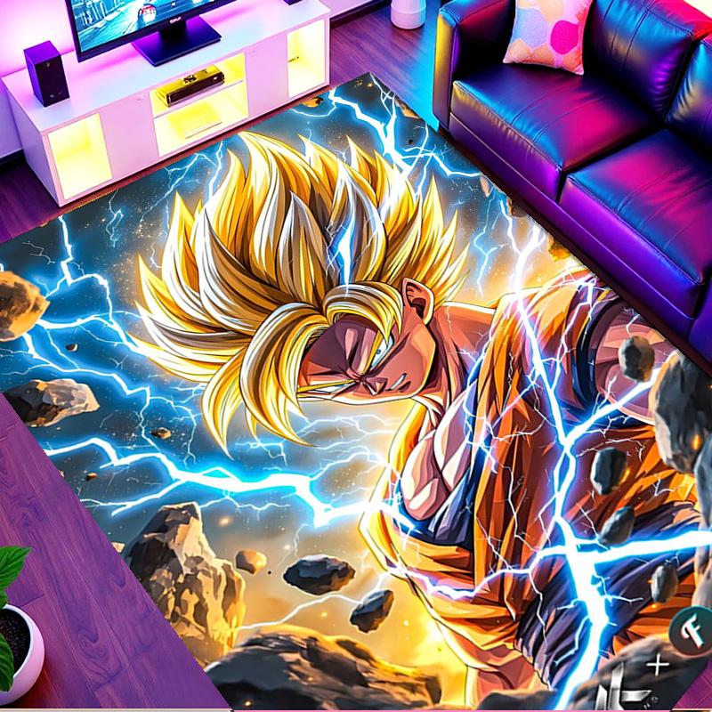 DRAGON BALL Print Rug, Washable Floor Carpet, For Entryway Dorm Laundry Room Office Study, Home Decor Birthday Christmas Gift