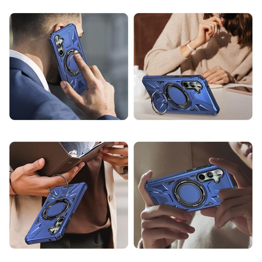 Case for Samsung Galaxy A15 5G, armored for MagSafe with stand, blue + 9H glass