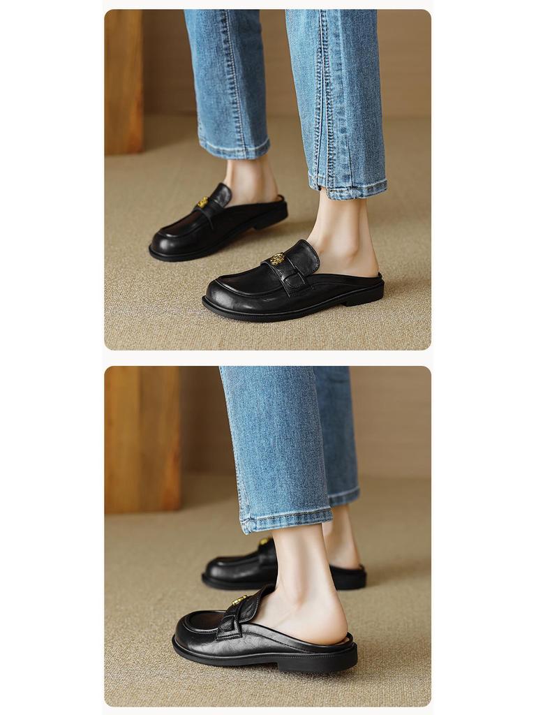 Weiwei Girl 939-2 Summer 2024 Retro Closed-Toe Slip-On Slippers for Women