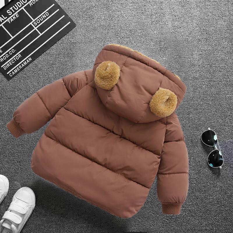 Куртка для маленьких девочек, зимняя куртка для мальчиков, пальто, детская теплая верхняя одежда с капюшоном, пальто, детская одежда