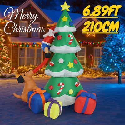 6.89ФТ Рождественская надувная игрушка Дед Мороз Елка Собака Украшения со светодиодной подсветкой Рождественский декор для двора лужайки вечеринки Рождественские товары для дома Подарок