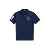 Polo SS23 Letter Logo Вышитый свитер с коротким рукавом Поло Рубашка мужская топы Синий MNPOKNI1N822160-410
