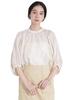 Прозрачная блузка Nano Universe из смесового льна с объемом, размер F, женская, рукава, цвет слоновой кости, 037, 669-5120317