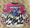 Vintage Honda Moto Cycling Event Uniform Men Women Motorcycle Racing Enthusiasts Long Sleeved Tee Motocross Breathable Jersey NE1