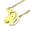 7bis [P3871] - Handcrafted Gold 'Unicorn' Steel Necklace - 15x12 Mm