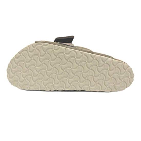 1015572 Сандалии Kyoto Leather Regular 42 [BIRKENSTOCK] из нубука/замши, ширина, серо-коричневый, - прибл.. 27,0 см