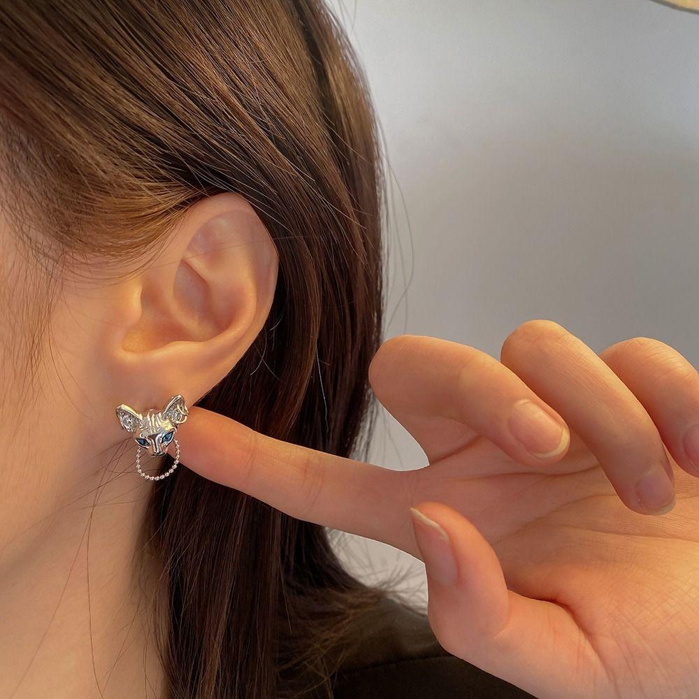 Подарок Винтажные серьги-гвоздики Кошка Сфинкс Девочка Женские Готические серьги Серьги-гвоздики Серьги в корейском стиле