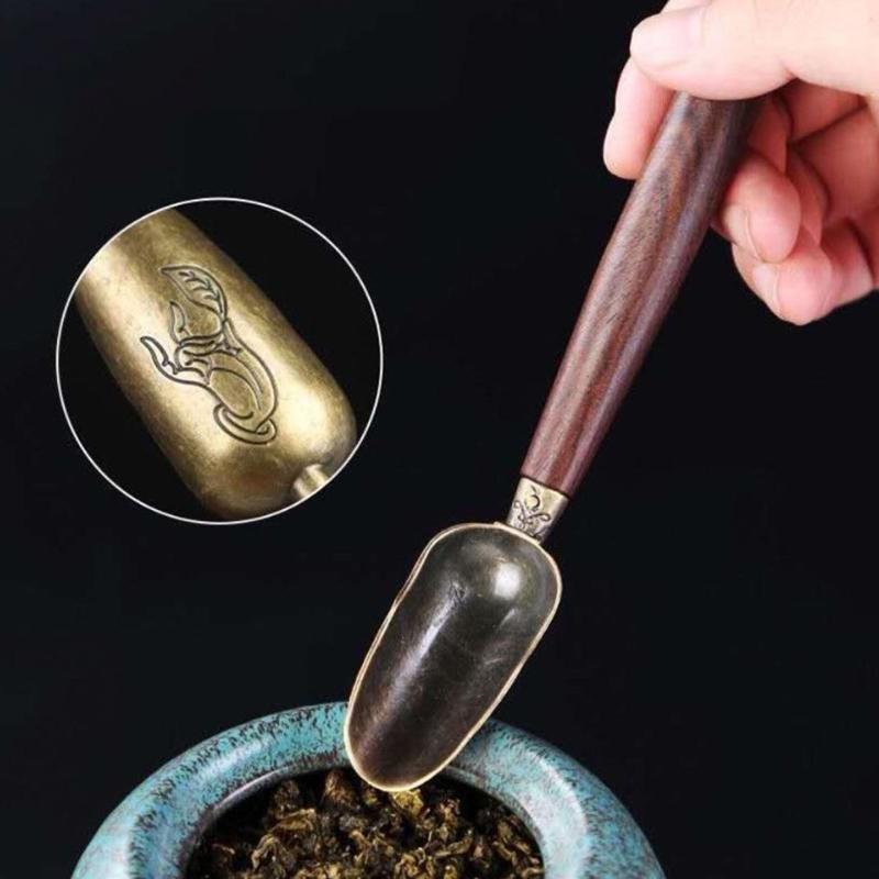 1 шт., чайная ложка, чайная ложка из черного дерева, твердая древесина, ретро, креативная чайная лопатка, чайная лопатка Kongfu, аксессуары для чайной церемонии, подарок
