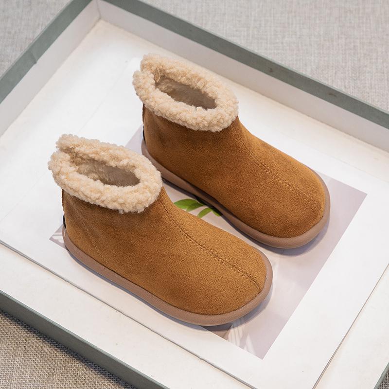 Детские ботильоны Модные детские теплые хлопковые ботинки Повседневные с круглым носком Простые для девочек Шорты Зимние ботинки Классика Зима 2024 Новинка