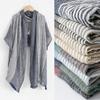 Men's Stripe Scarf British Navy Blue Color-blocking Thin Casual Men's Scarves Artistic Tassel Bufandas Shawls