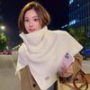 Split Turtleneck Shawl Women's Autumn and Winter Versatile Knitted Neck Cover Warm Pullover Wool Scarf Custom