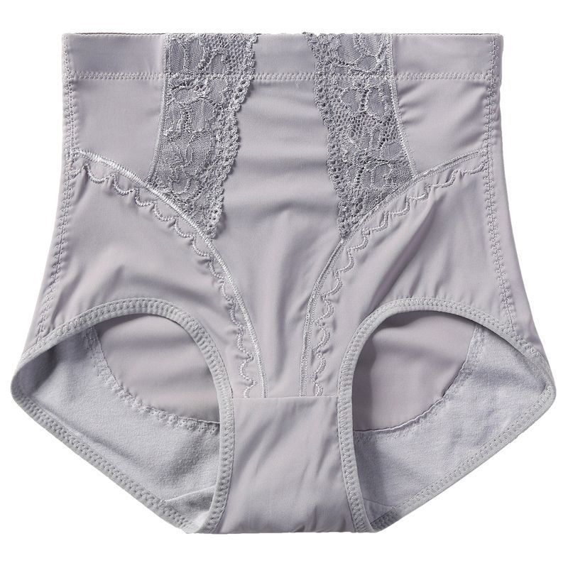 Women's Tummy Control Ice Silk Seamless Underwear Summer Thin Abdomen-Flattening Plus-Size High-Waisted Butt Lifting Butt-Covering Briefs