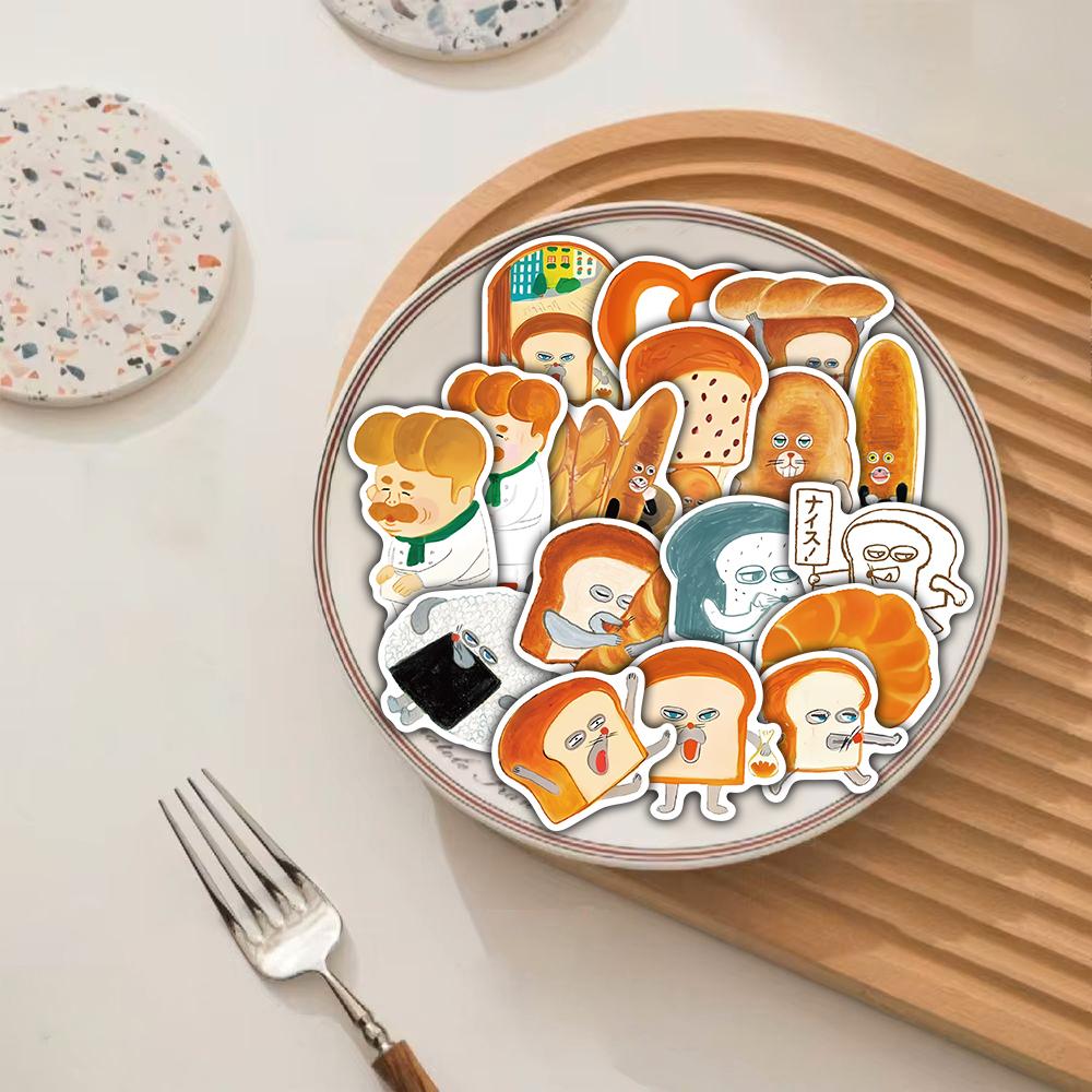60/120PCS Bread Thief Sticker Skateboards Nostalgia Laptop Luggage  Scrapbook Retro Cafe Desktop Helmets Graffiti Sticker Decal