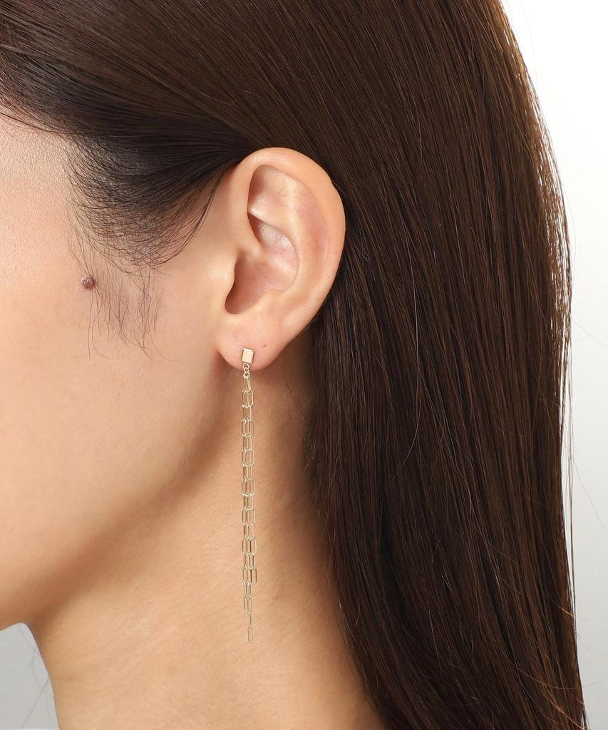 Серьги K10 Prim Cable Chain Fringe Серьги-гвоздики 40576523 Желтое золото 00 [Kokoshnick] Женские (100)