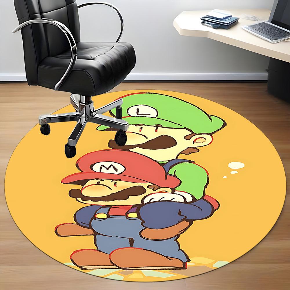1pc Mario Office Round Area Rug, Under Office Chairs Bedroom Living Room Home Decor  a1022230