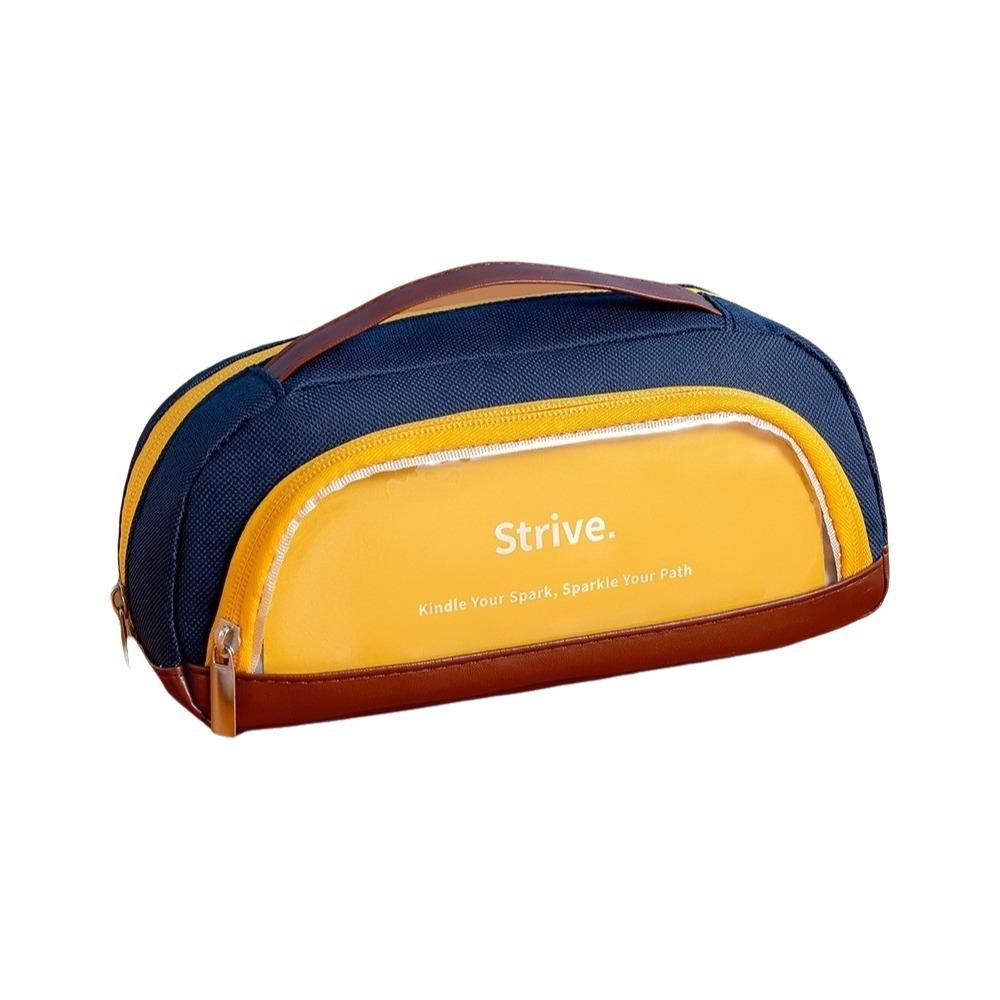 Contrasting Color Minimalist Pen Bag Large Capacity Pencil Case Pencil Pouch School Supplies