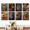 Kitchen Grains Spices Spoon Peppers Food Pictures Wall Art Canvas Painting Posters for Modern Hoem Kitchen Wall Mural Cuadros