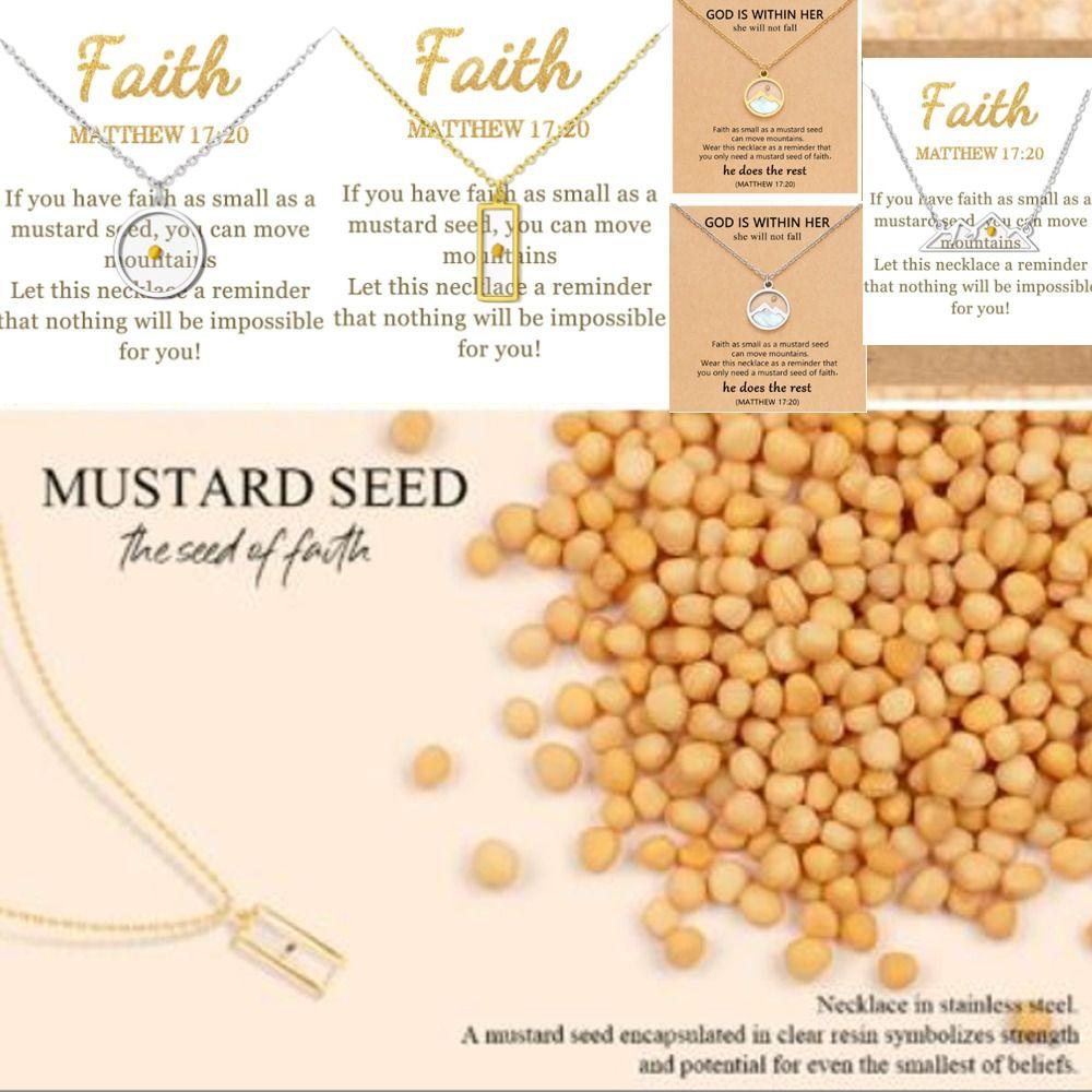 Серебряное ожерелье с подвеской в виде христианской цепочки, новое ожерелье с горчичным семенем