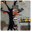 Halloween Front Door Hanging Pumpkin Witch Ghost Flag Logo Halloween Home Haunted House Door Decoration Scene Arrangement
