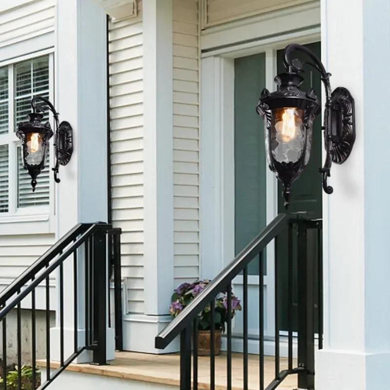 Европейский наружный светильник для виллы и отеля, водонепроницаемый литой алюминиевый светильник, настенный светильник для двора, светодиодный уличный настенный светильник для сада