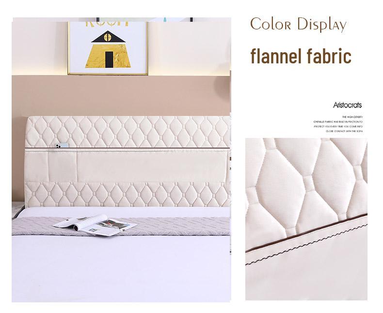 Off-white Thickened Upholstered Headboard Cover - Full Size, Simple and Soft