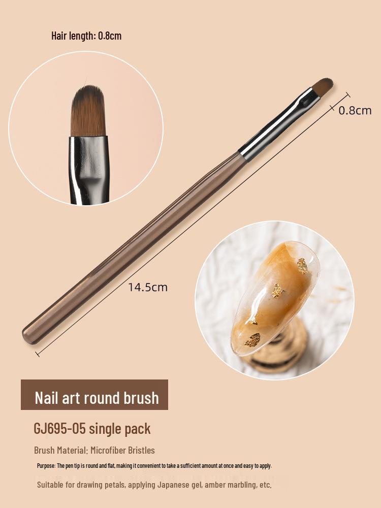 Nail Art Brush & Painting Gel Set with French Round Head & Long-lasting Base Coat
