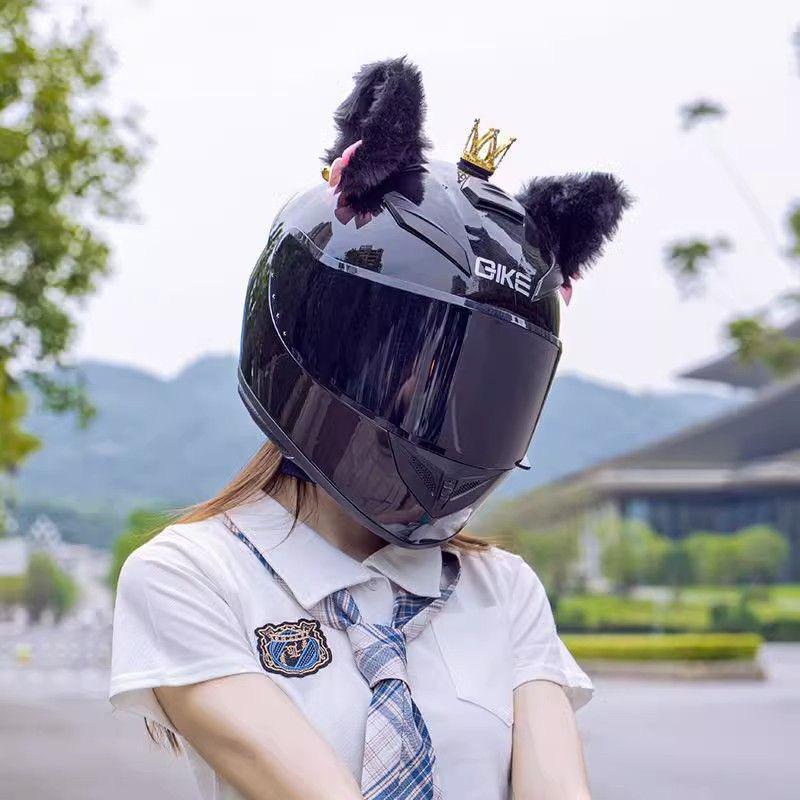 Сертифицированный мужской Bluetooth полнолицевой мотоциклетный шлем с модными рожками для всех сезонов.