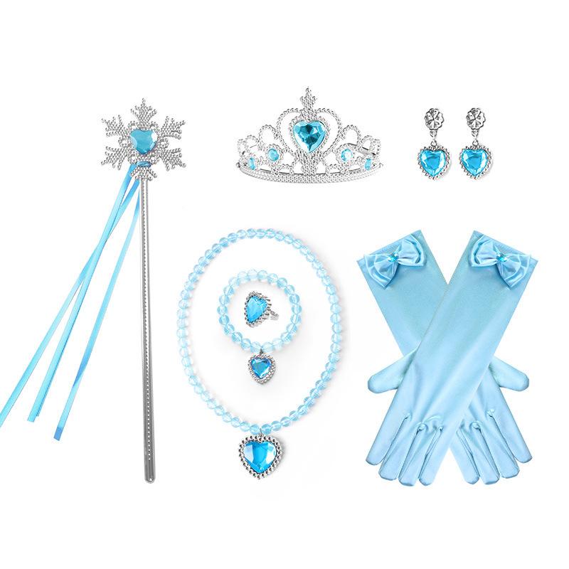 Cross-border foreign trade Ice and Snow Queen dress Fluffy yarn dress with cape Frozen Princess Elsa dress