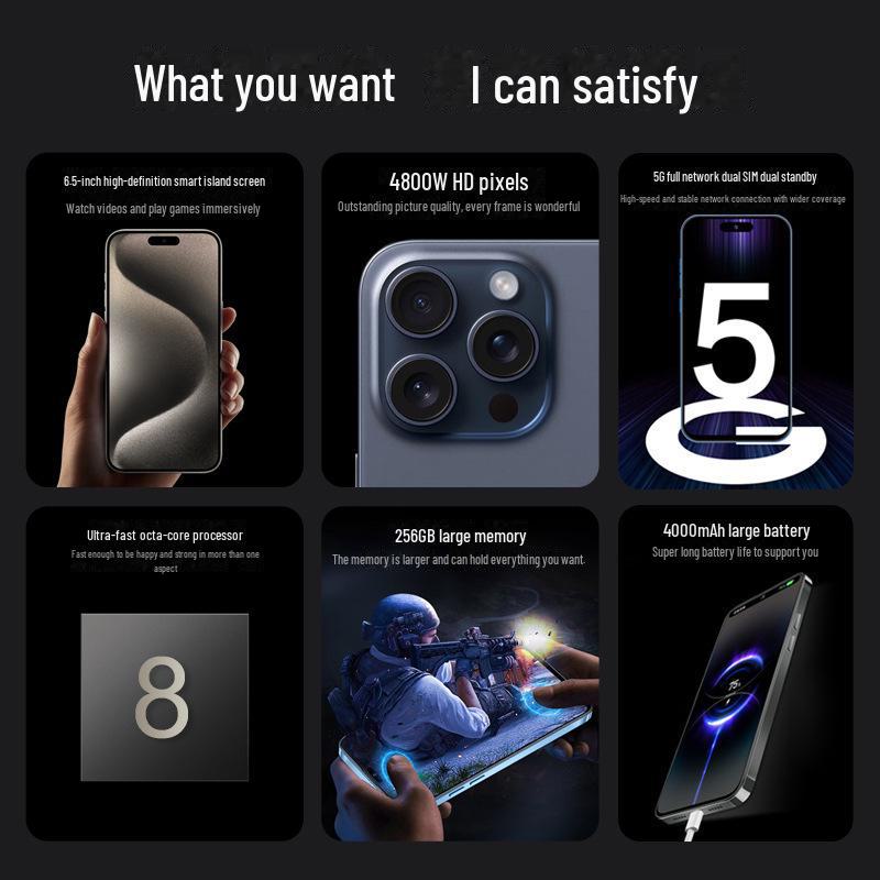 Смартфон i15 Pro Max 5G на 512 ГБ - Разблокированное устройство Android