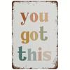 1pc, Vintage Metal Sign Inspirational Wall Art Classroom Decor Boho Rainbow You Got This Positive Affirmation Classroom