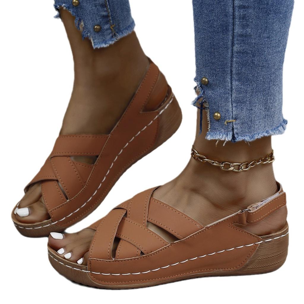 Женские модные сандалии на толстой подошве, повседневная весенне-летняя обувь, пляжные сандалии с открытым носком