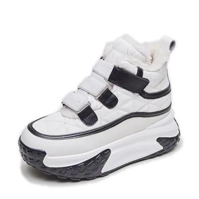 7 см натуральная кожа мода платформа танкетка женские ботильоны осенние теплые женские зимние ботинки ботильоны с липучками высокие кроссовки