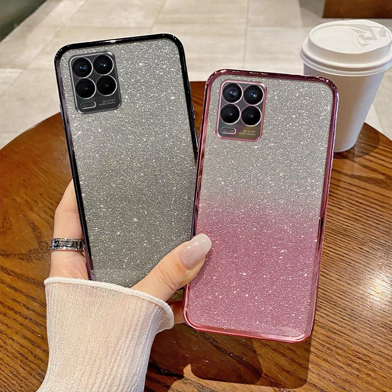 Роскошный блестящий мягкий бампер, чехол с блестками для Realme 9 Pro 9i 8 10 4G, красочная защитная накладка для телефона для девочек, funda для Realme 8 Pro