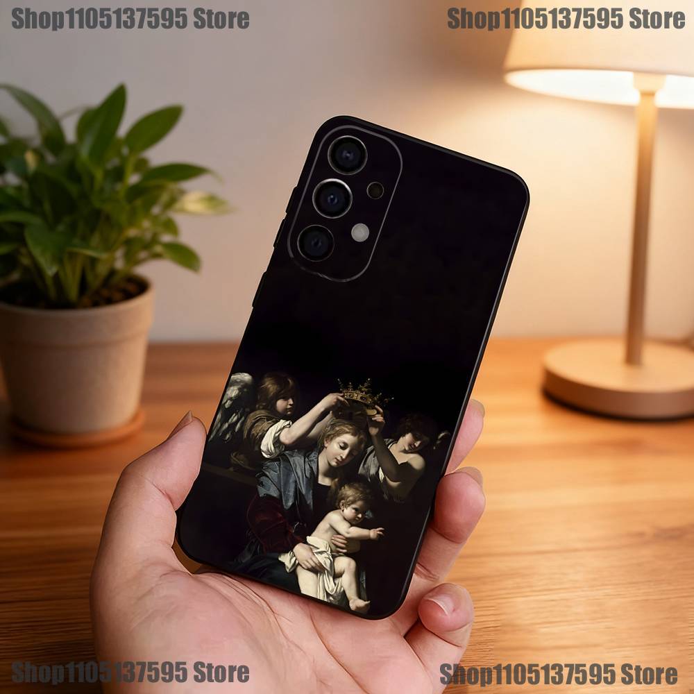 Чехол для телефона с картинами Караваджо для Samsung S25, S24, S21, S22, S23, S30, Ultra, S20, Plus, Fe, Lite, 5G Черный чехол
