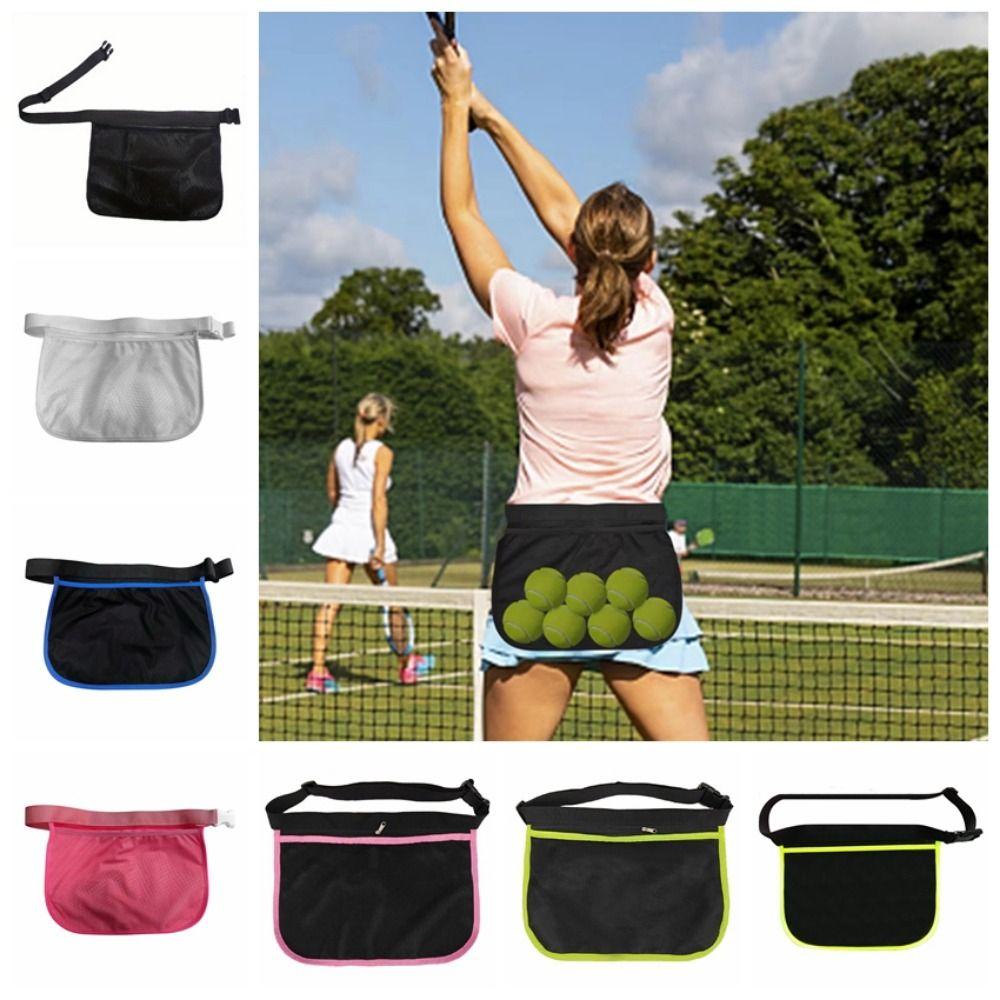 High Elasticity Tennis Ball Holder Bag Mesh Material Adjustable Band Ball Waist Pouch Elastic Fabric Breathable