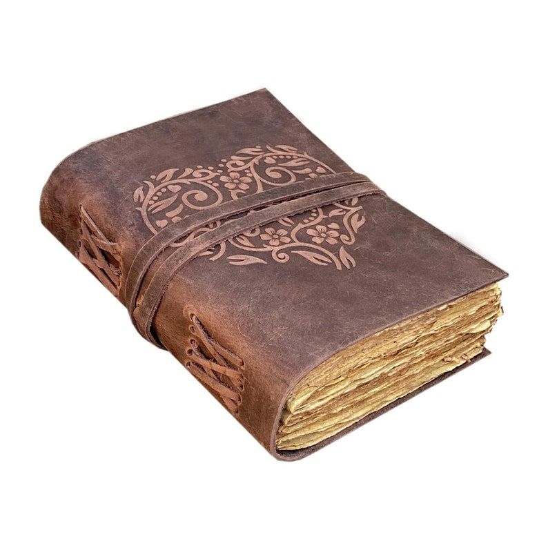 Винтажный кожаный журнал с тиснением в форме сердца для женщин, кожаные журналы для женщин, журнал ручной работы, подарки, 7x5