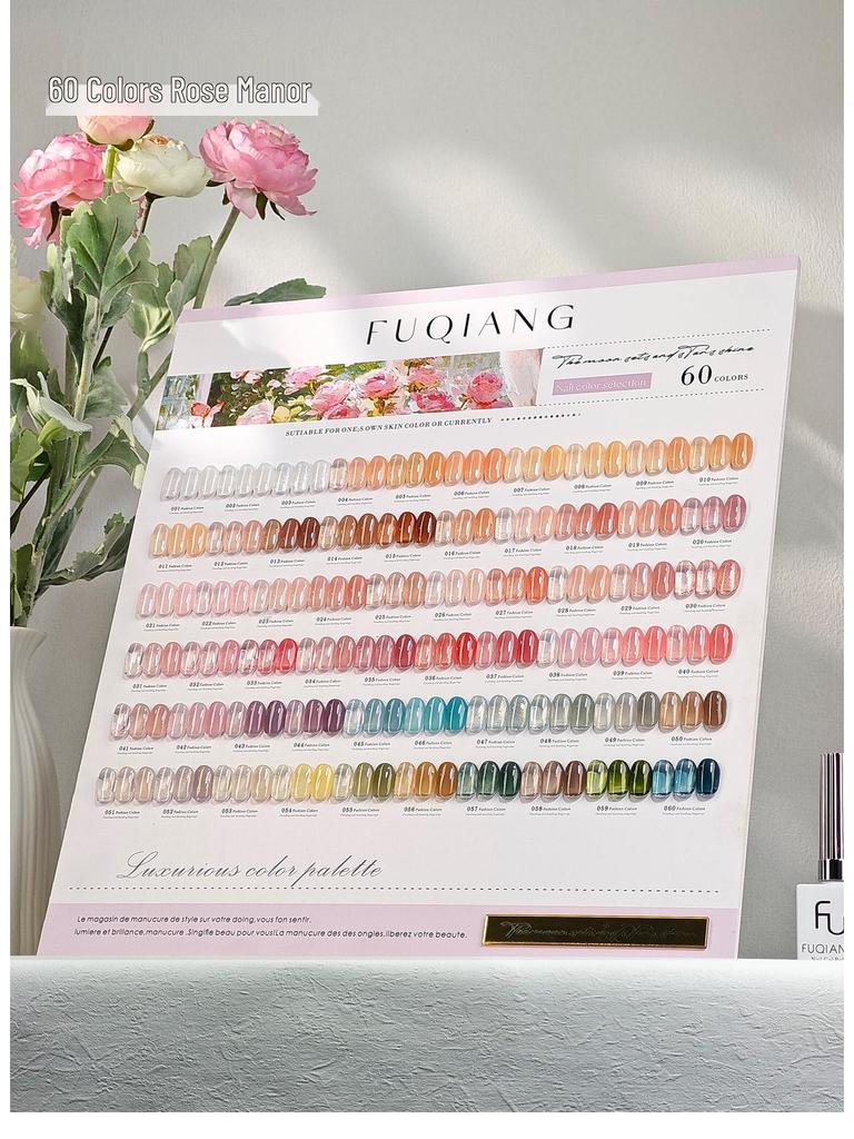 Набор гель-лаков «Розовый особняк», 60 цветов: Прозрачные, Полупрозрачные Оттенки для Салонного Маникюра