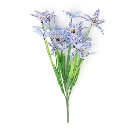 Моделирование растения, устойчивое к ультрафиолетовому излучению, не выцветает, низкие эксплуатационные расходы, 5 раздвоенных весенних трав, искусственные цветы, садовые украшения для дома