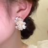 Горячая Распродажа Сезона Корейские Серьги-Лепестки с Жемчугом Элегантная Индивидуальность Большая Атмосфера В Форме Сердца Изысканный Ушной Циркон...