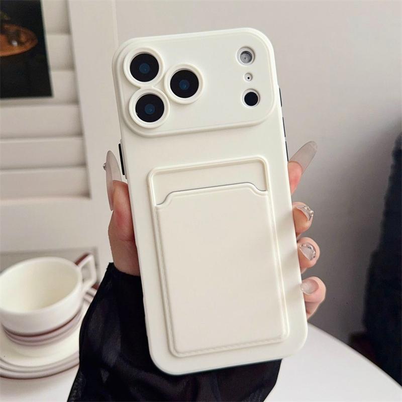 Кошелек с отделениями для карт, чехол для телефона For iPhone 17 Air 11 12 13 14 15 Plus 16 17 Pro Max, противоударный, мягкий, матовый, силиконовая задняя крышка