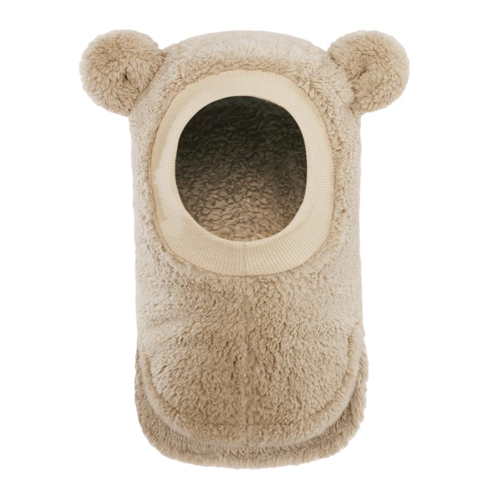 Plush Fleece Kids Hooded Beanie Windproof Scarf Hat Cute Bear Ears Balaclava Hat Winter