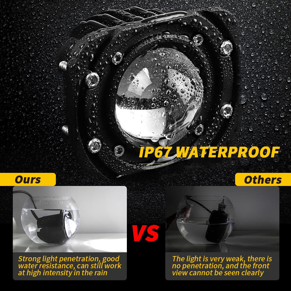 2Pcs 3" Square LED Work Light Flush Mount Driving Fog Lamp For Car Truck Offroad