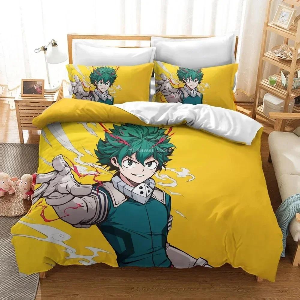 Дизайн Популярный 3D My Hero Academia Комплект постельного белья Печатный комплект с наволочкой Пододеяльник Мягкий Размер Queen King Постельное белье Дом